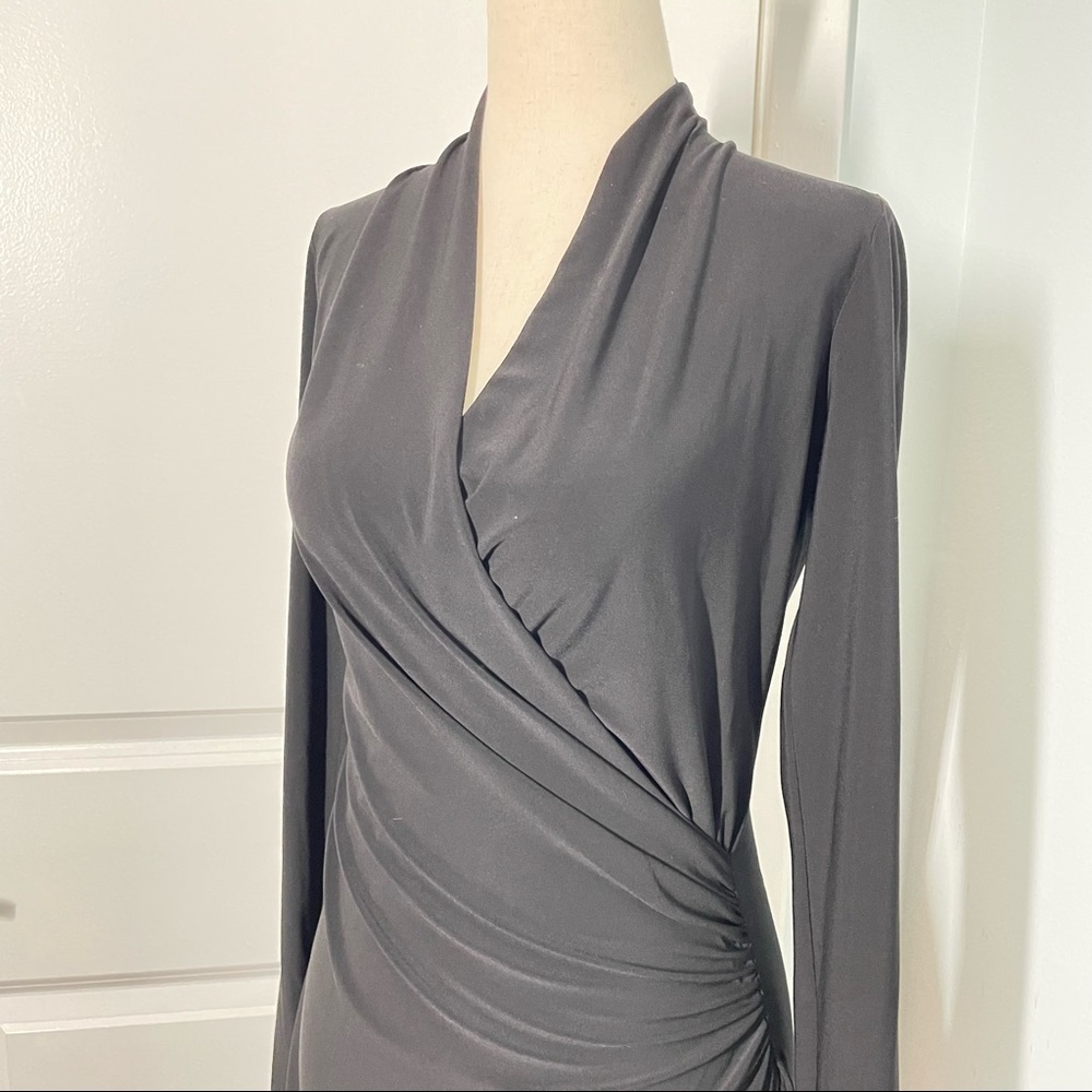 Norma Kamali Black Jersey Side Drape Dress size XS NWT - Picture 6 of 11